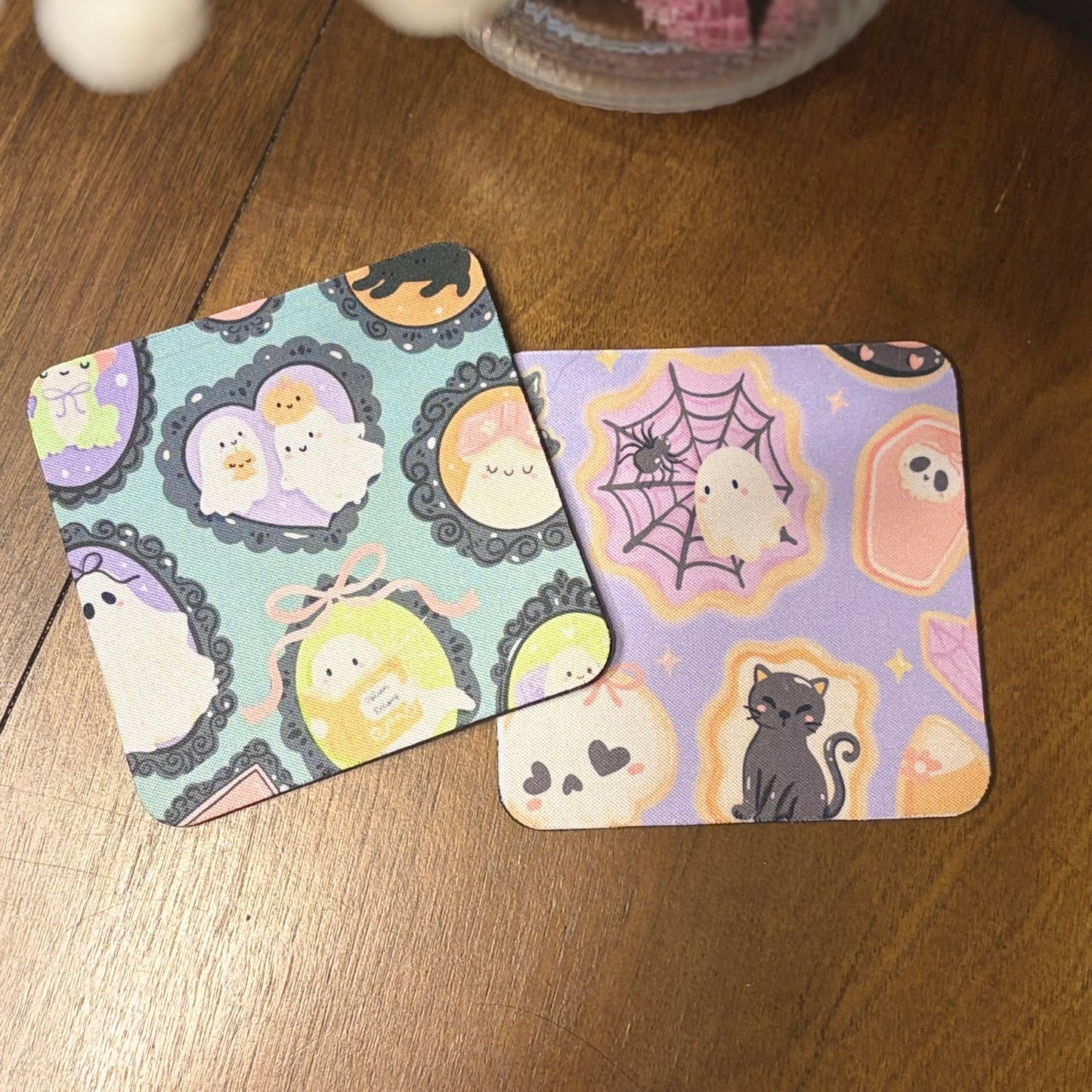 Halloween Photos & Cookies Coasters - Set of 2