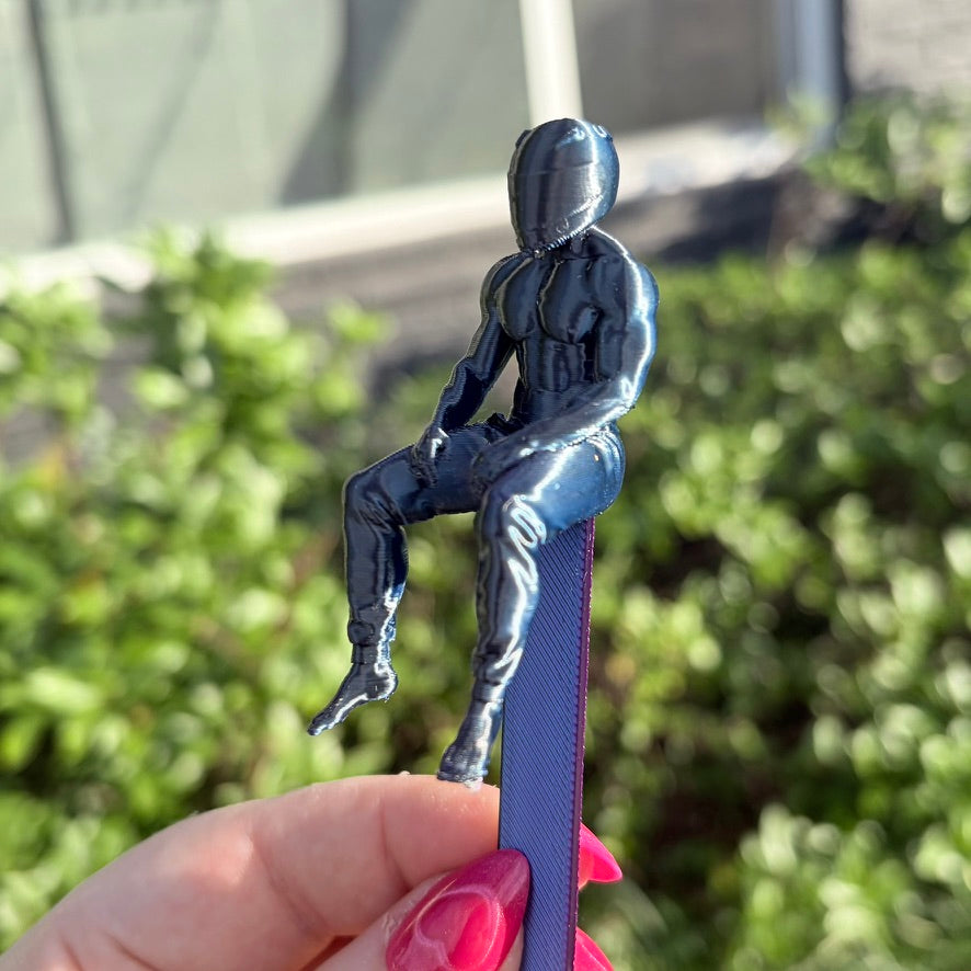 3D Printed Hot Biker Bookmark | Cute Book Accessory
