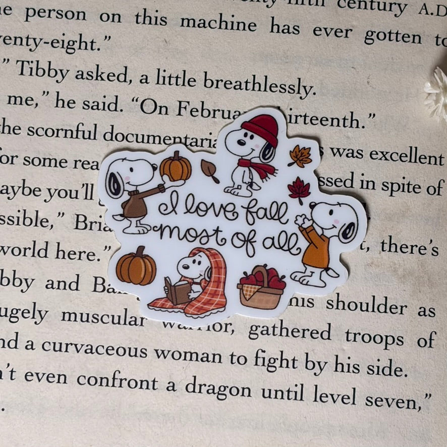 I love Fall Most of All 2-inch Sticker