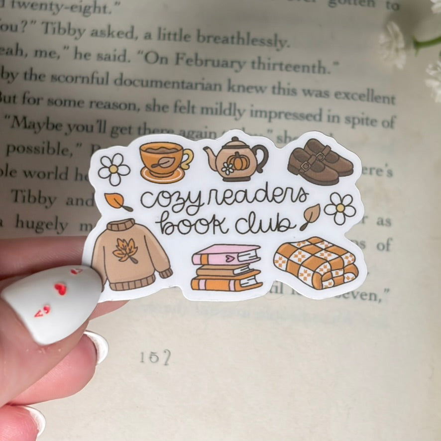 Cozy Readers Book Club 2-inch Sticker