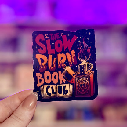Slow Burn Book Club Matte Vinyl Sticker – Durable Waterproof Bookish Decal
