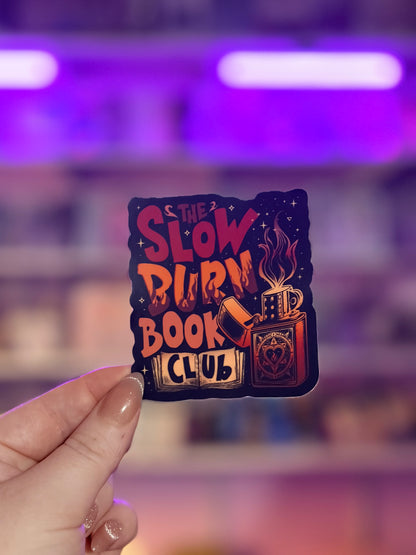 Slow Burn Book Club Matte Vinyl Sticker – Durable Waterproof Bookish Decal
