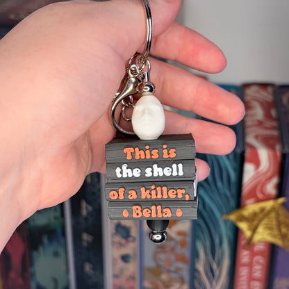 3D Printed “This is the Shell of a Killer, Bella” Bead Keychain