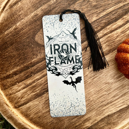 Iron Flame Gray Metal Bookmark