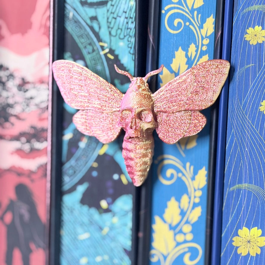 3d Printed Moth Book Spine Hugger Bookshelf Decor