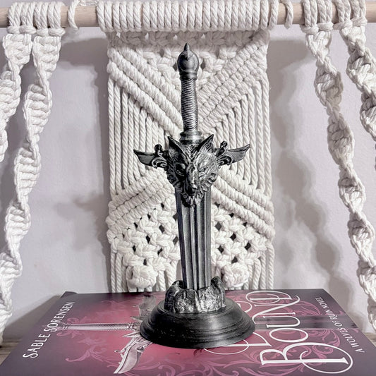 3d Printed Wolf Sword Bookshelf Decor