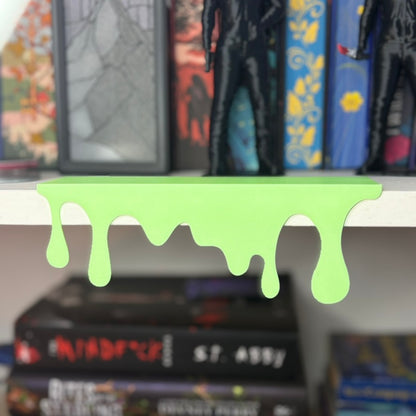 3d Printed Glow-in-the-Dark Green Bookshelf Drips Decor