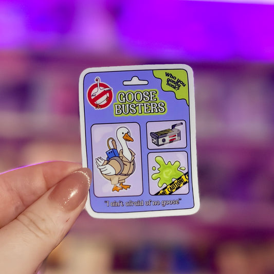 Goose Busters Matte Vinyl Sticker – Durable Waterproof Bookish Decal