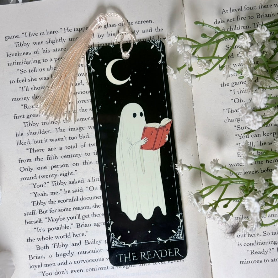 The Reader Ghost Metal Bookmark