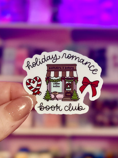 Holiday Romance Book Club Matte 2 inch Sticker