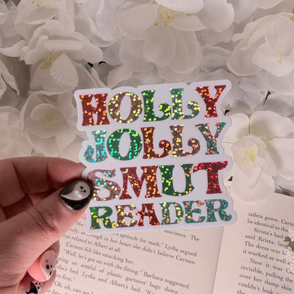 Holly Jolly Smut Reader Glitter Sticker