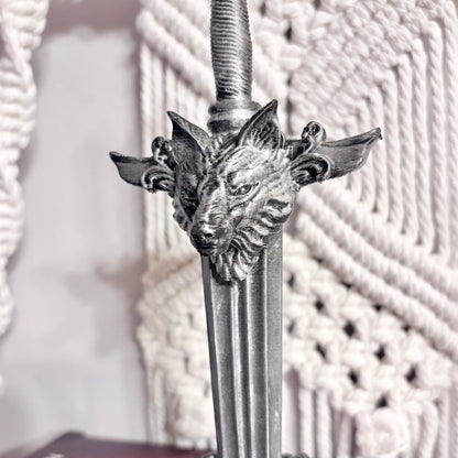 3d Printed Wolf Sword Bookshelf Decor
