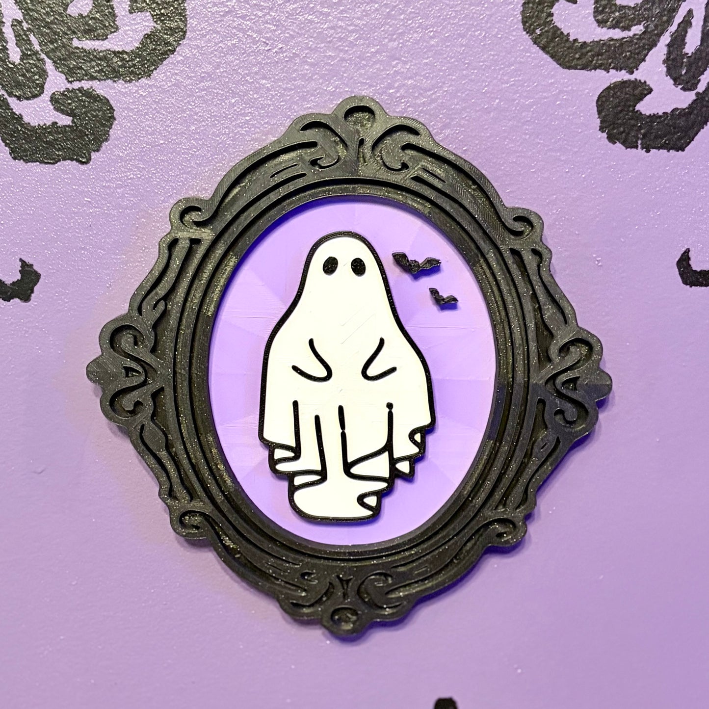 3d Printed Cute Ghostly Purple Sign