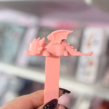 3D Printed Glow-in-the-Dark Chibi Dragon Bookmark | Cute Book Accessory