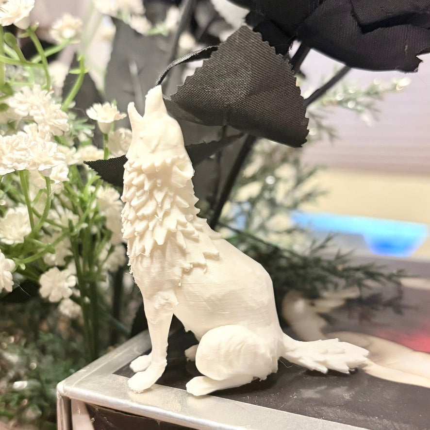 3d Printed Howling Wolf Decor