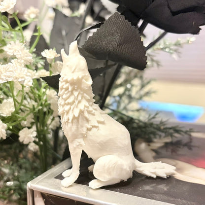 3d Printed Howling Wolf Decor