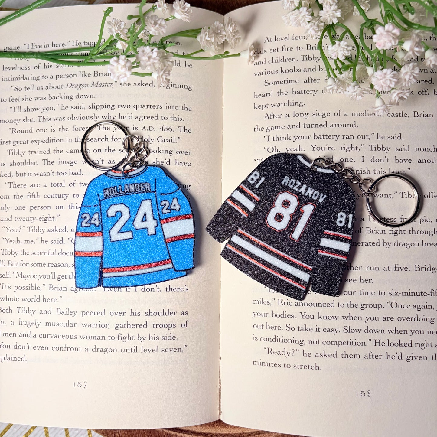 3D Printed Hockey Romance Ilya & Shane Keychains | Bundle of 2 | Book Lover Keychain Set | Lightweight Fandom Accessory