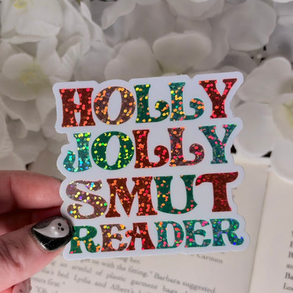Holly Jolly Smut Reader Glitter Sticker