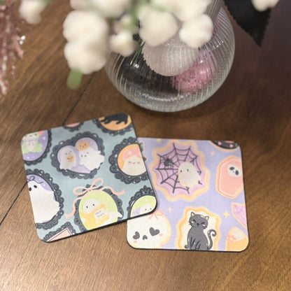 Halloween Photos & Cookies Coasters - Set of 2