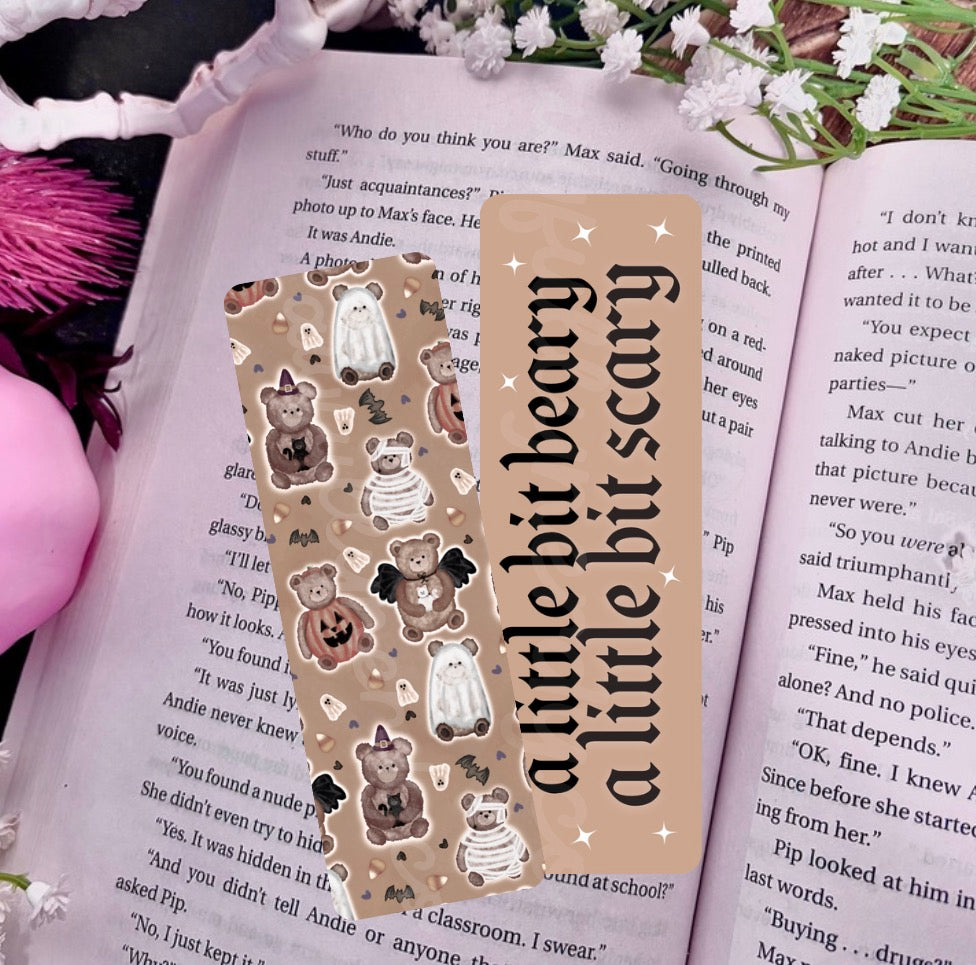 A Little Bit Scary, A Little Bit Beary Dual-Sided Cardstock Bookmark