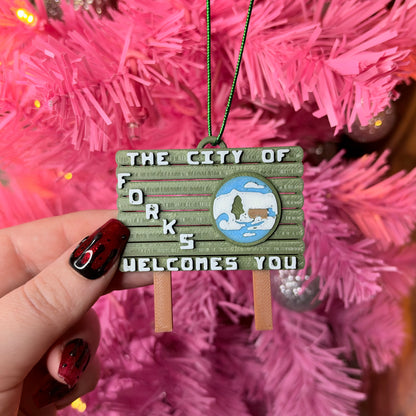 3D Printed Forks Sign Ornament