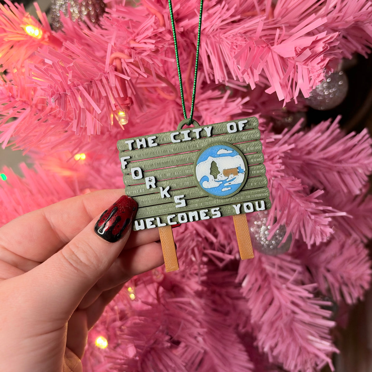3D Printed Forks Sign Ornament