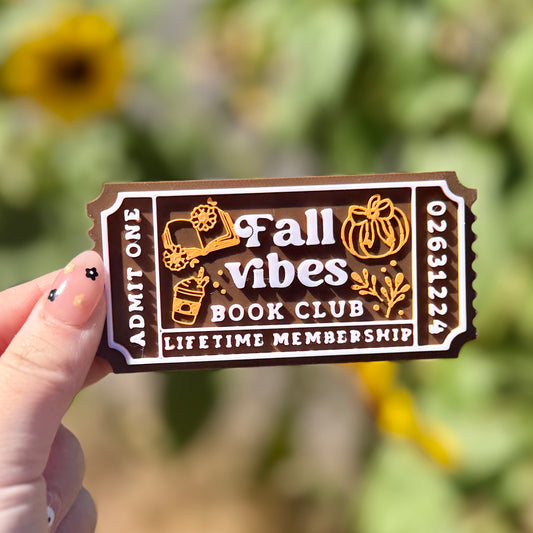 3d Printed Shelf Trope Ticket - Fall Vibes Book Club