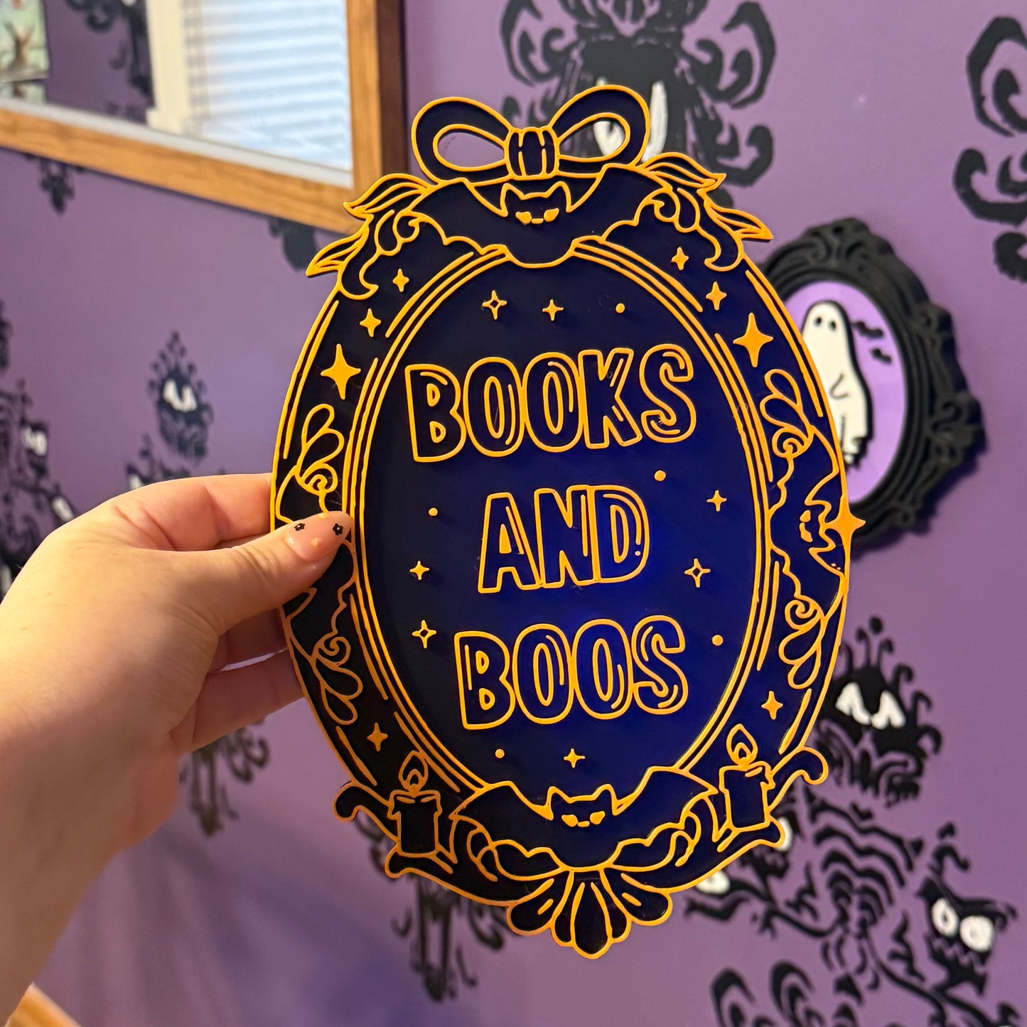 3d Printed Books and Boos Sign