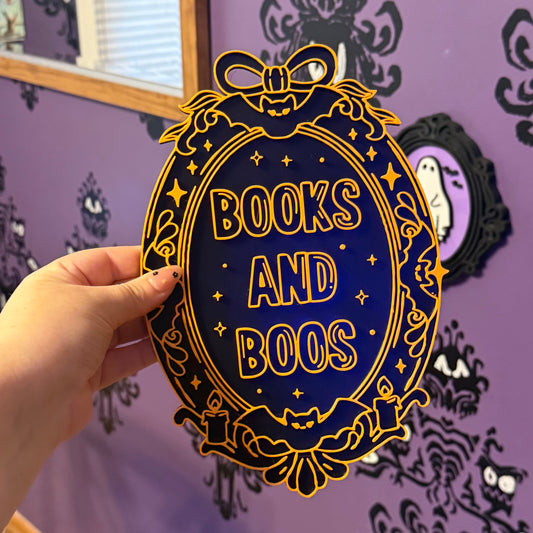 3d Printed Books and Boos Sign