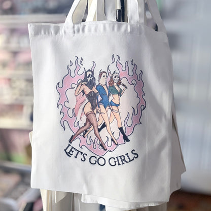 Let's Go Girls Sublimated Canvas Tote Bag