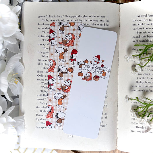 I Love Fall Most of All Dual-Sided Cardstock Bookmark