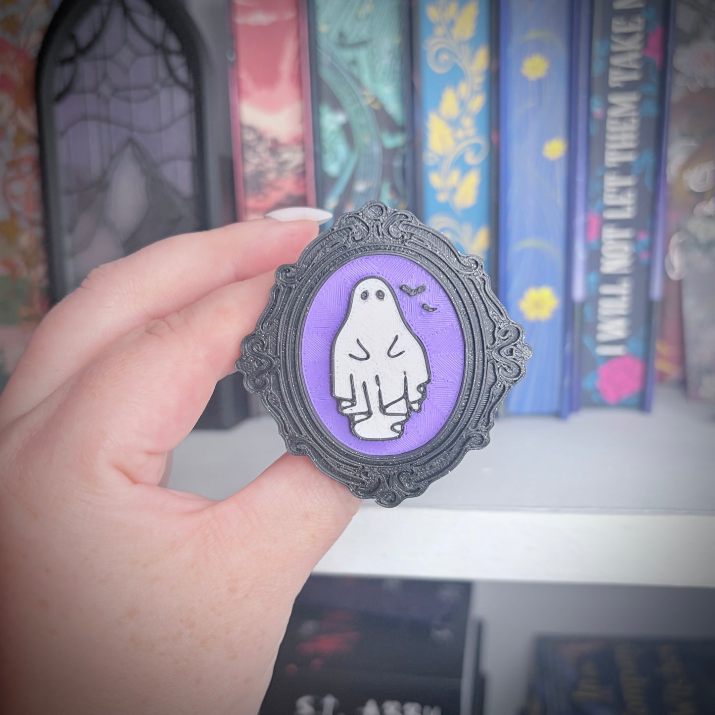 Ghostly Purple Portrait 3D Printed Collapsible Grip
