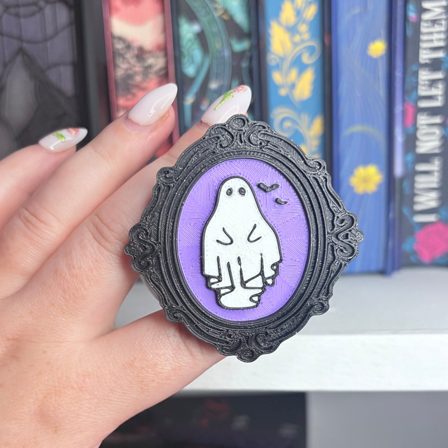 Ghostly Purple Portrait 3D Printed Collapsible Grip