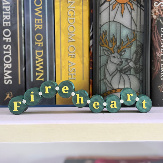 3d Printed Shelf Friendship Bracelet Sign - "Fireheart"