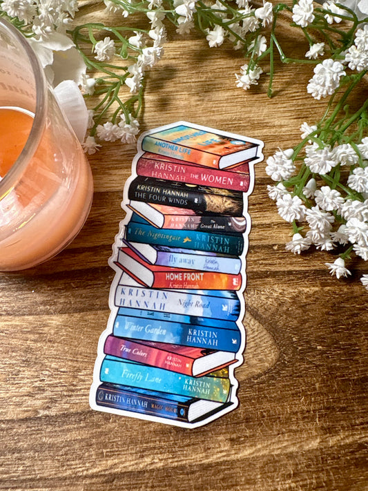 Kristin Hannah Inspired Bookstack Die-Cut Bookmark