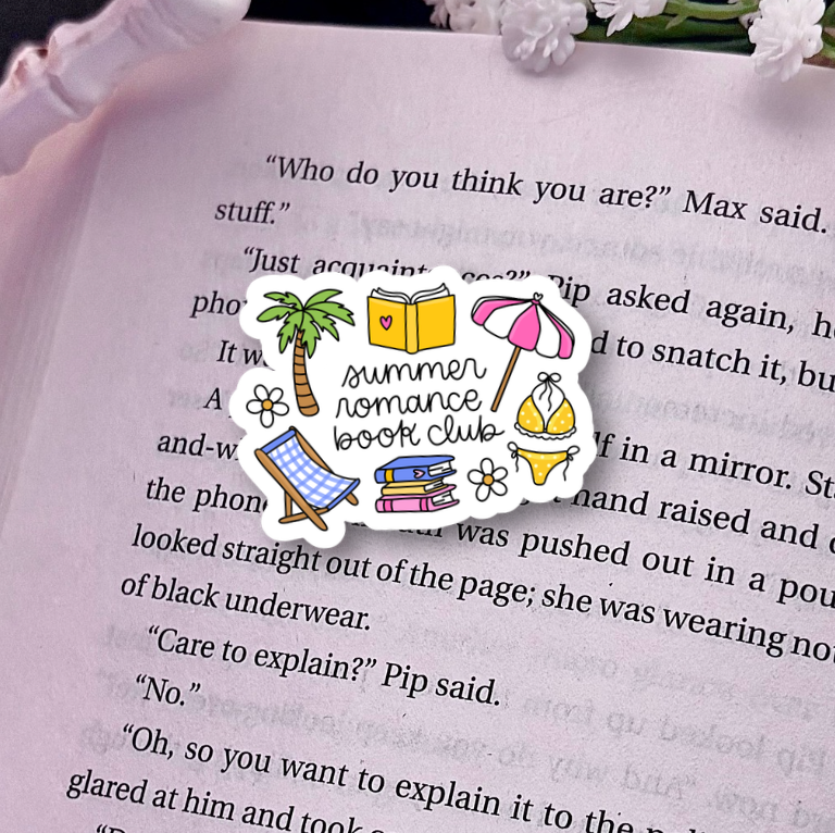 Summer Romance Book Club Holographic Sticker