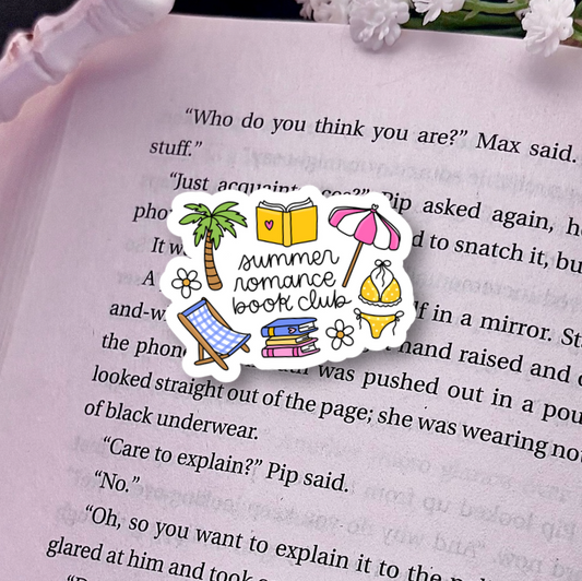 Summer Romance Book Club Holographic Sticker