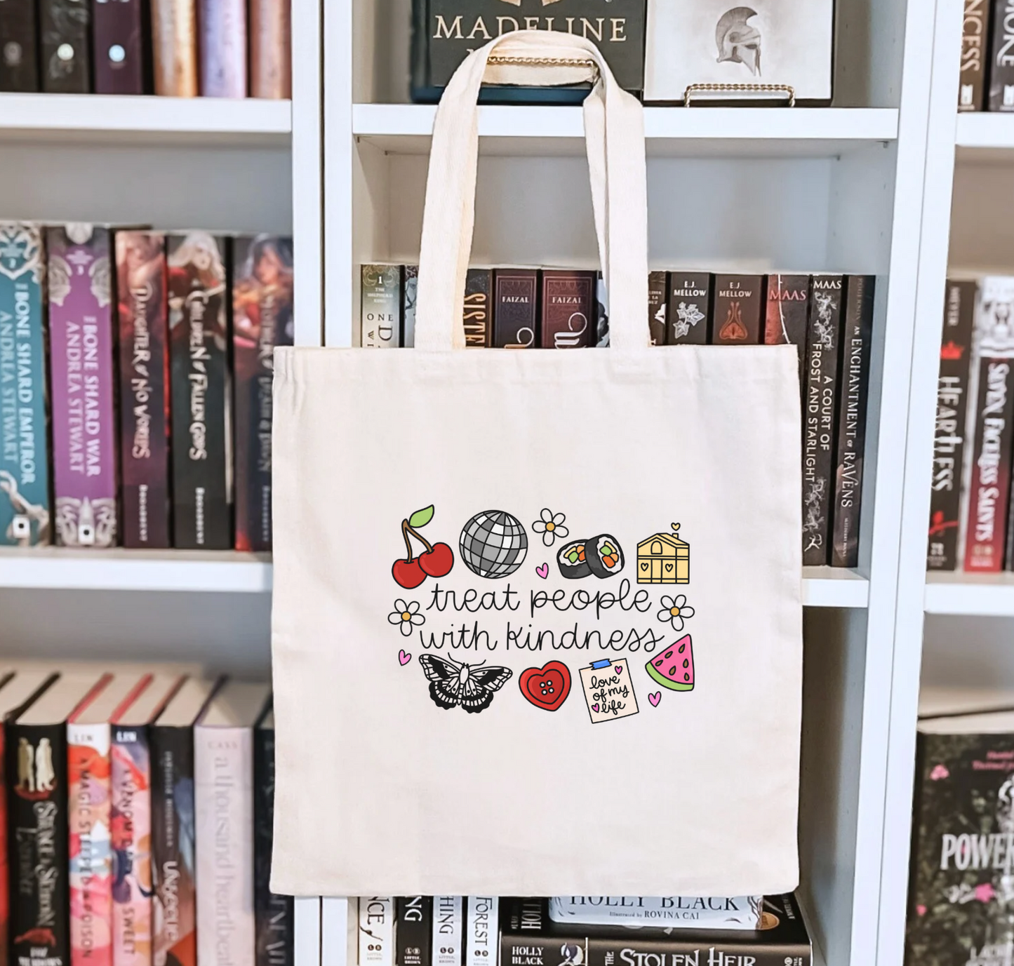 Treat People with Kindness Sublimated Canvas Tote Bag