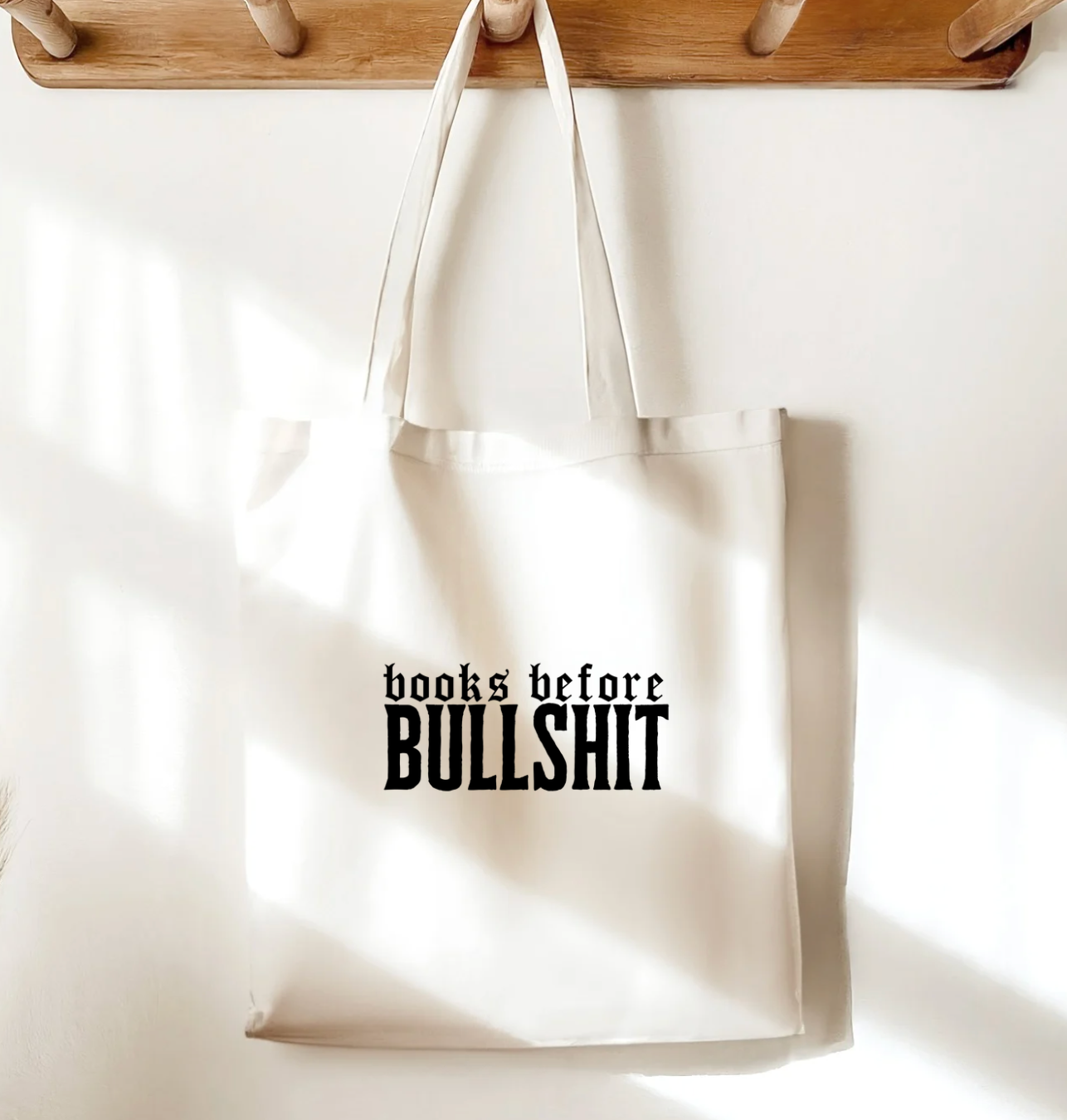 Books Before Bullshit Sublimated Canvas Tote Bag