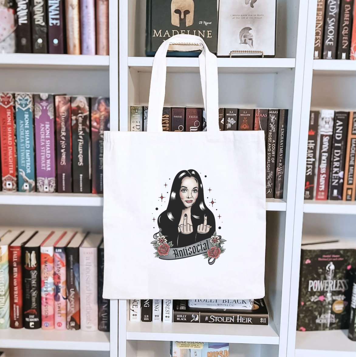 Antisocial Sublimated Canvas Tote Bag