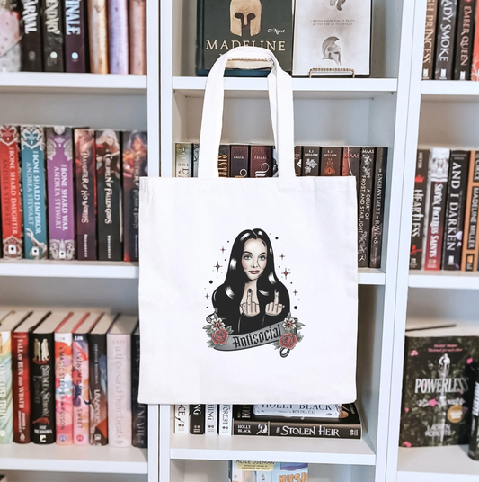 Antisocial Sublimated Canvas Tote Bag