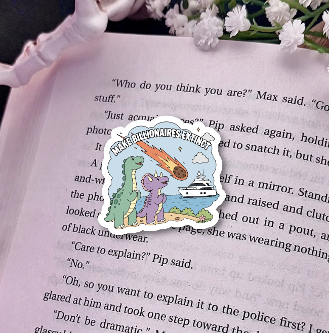 Make Billionaires Extinct Holo Finish Sticker