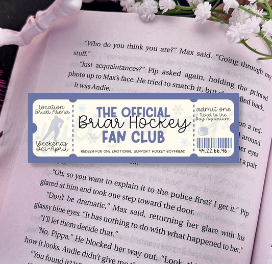 The Official Briar Hockey Fan Club Bookmark