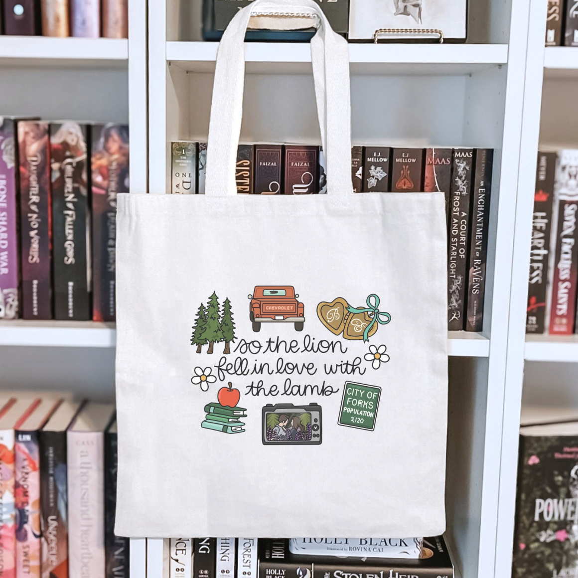 So the Lion Fell in Love with the Lamb Sublimated Canvas Tote Bag