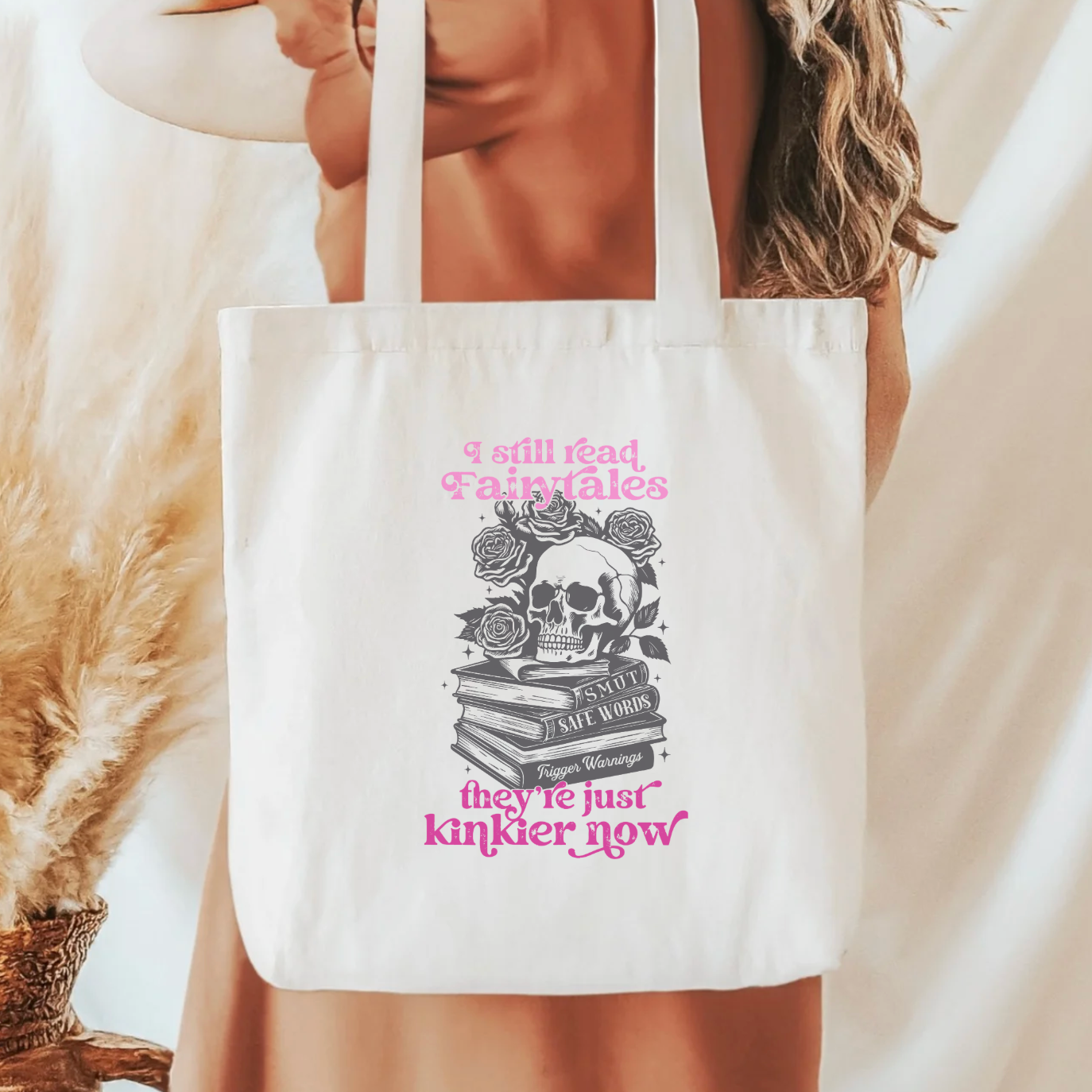 I Still Read Fairytales They're Just Kinkier Now Sublimated Canvas Tote Bag