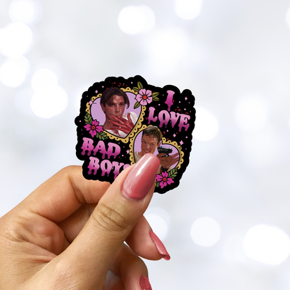 I Love Bad Boys Scream Star Sparkle Sticker