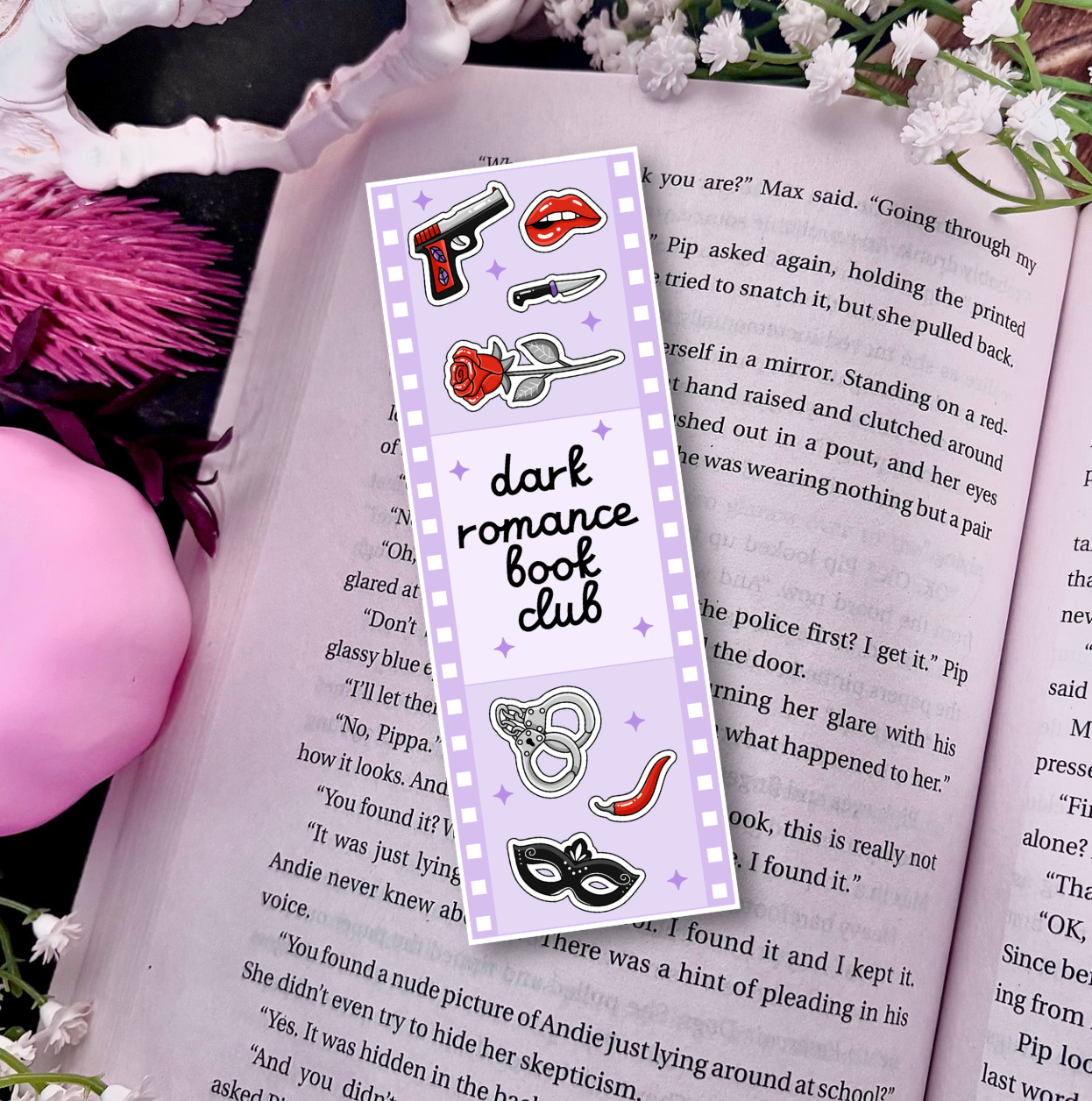 SYMBOLS Dark Romance Book Club Laminated Cardstock Bookmark