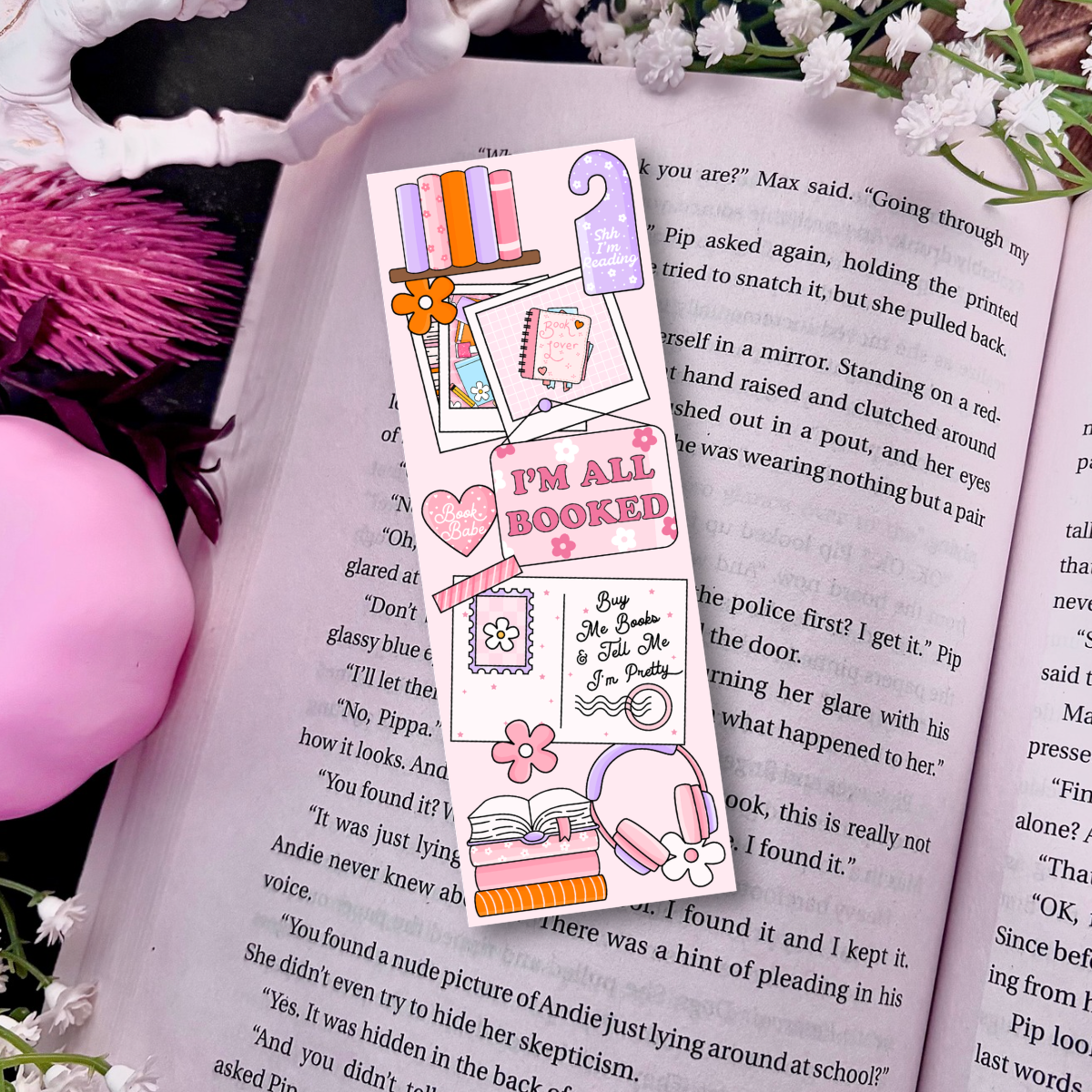 I'm All Booked Cardstock Laminated Bookmark