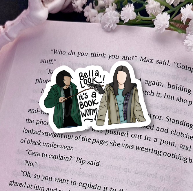 Look, It's a Bookworm Sparkle Star Sticker