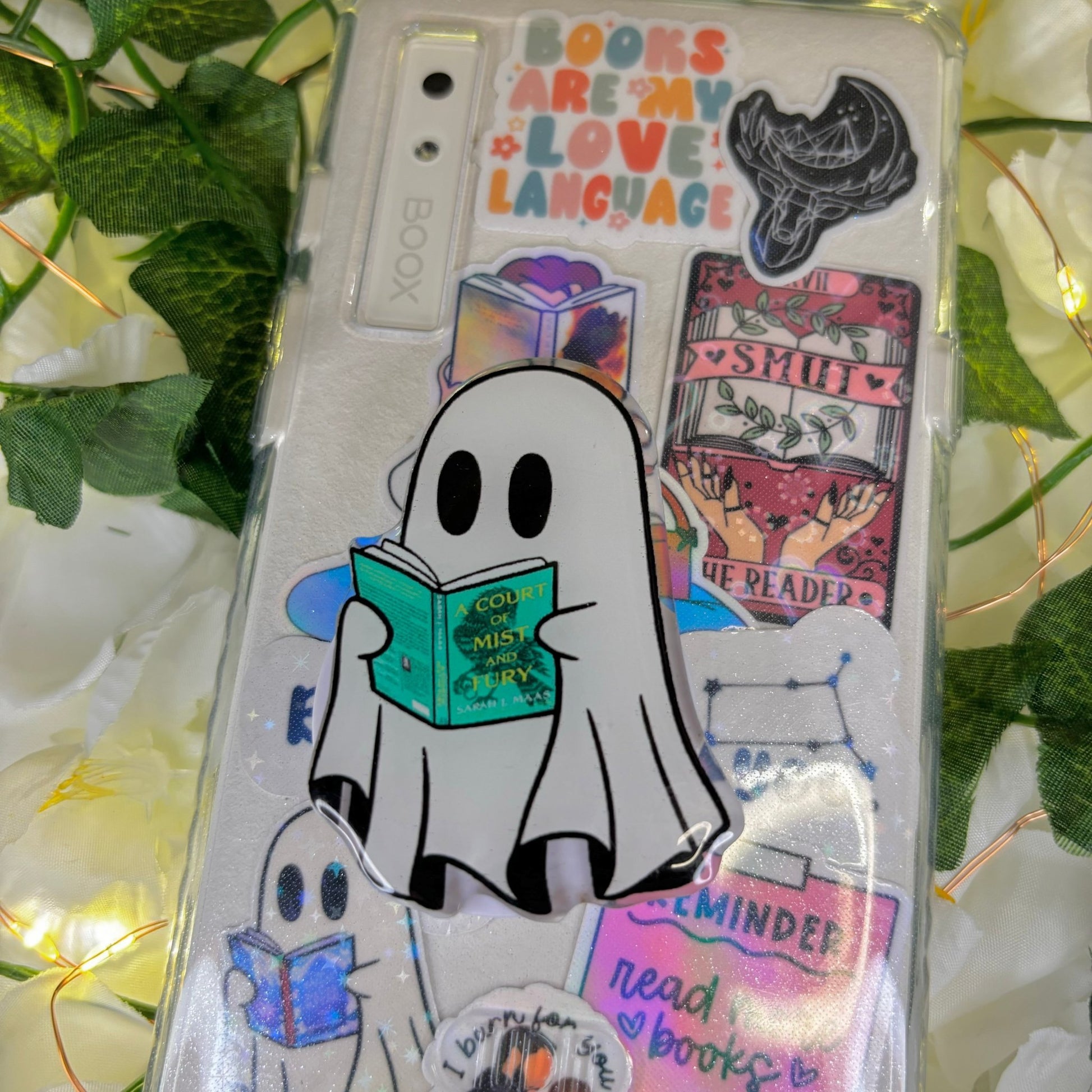 A Court of Mist and Fury Ghost 3M Pop Socket - Durable Phone Accessory - Awfullynerdy.co